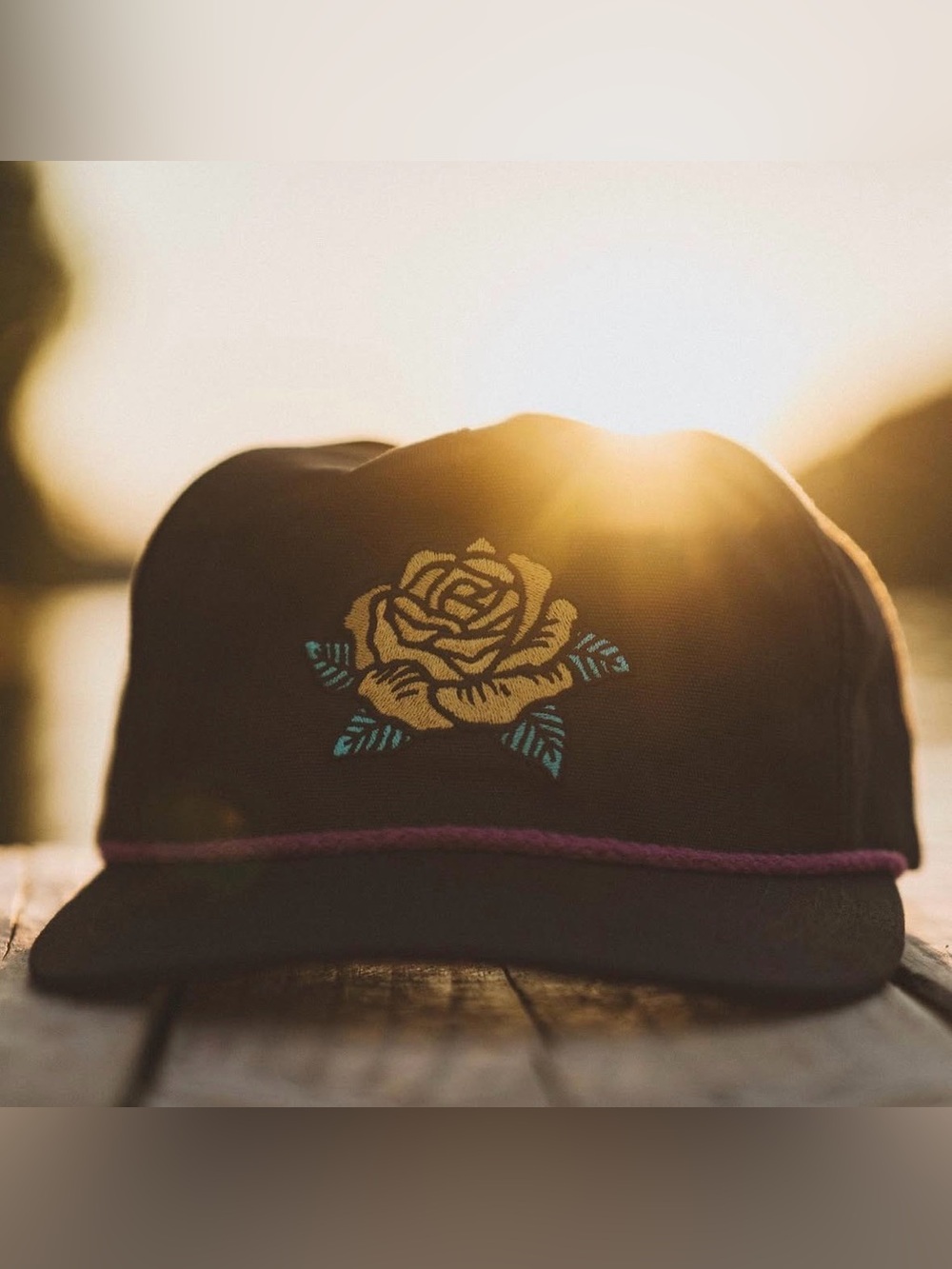 Howler Bros Black/Purple Rope Snapback Cap Hat Rose Embroidered ACL FEST